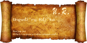 Ungváry Réka névjegykártya