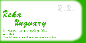 reka ungvary business card